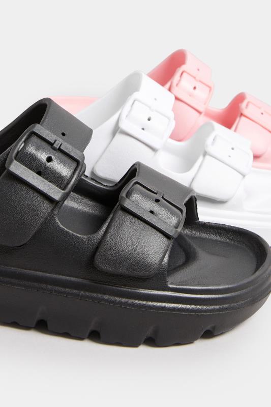 Black Platform EVA Sandals | Yours Clothing 6