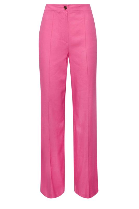 LTS Tall Hot Pink Linen Look Trousers | Long Tall Sally  4