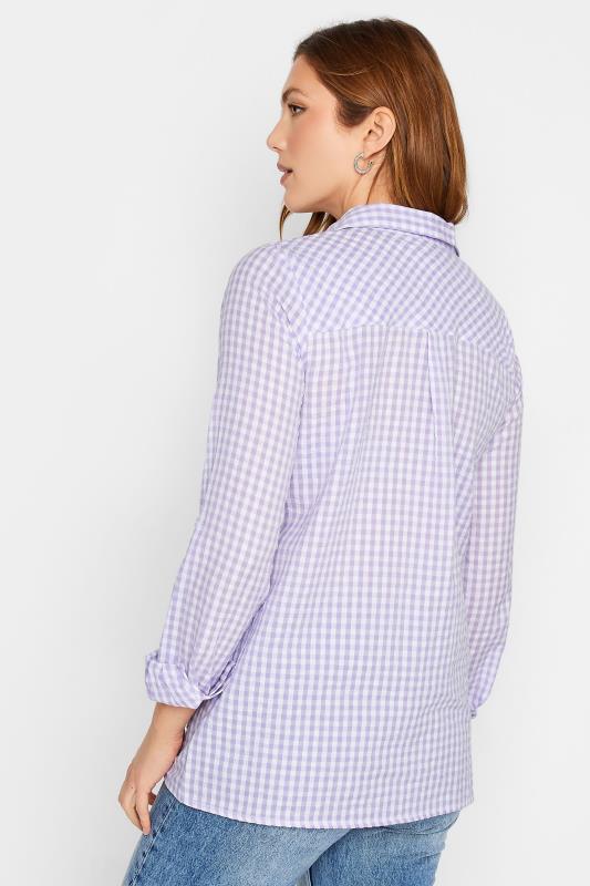 LTS Tall Women's Purple Check Print Shirt | Long Tall Sally 3