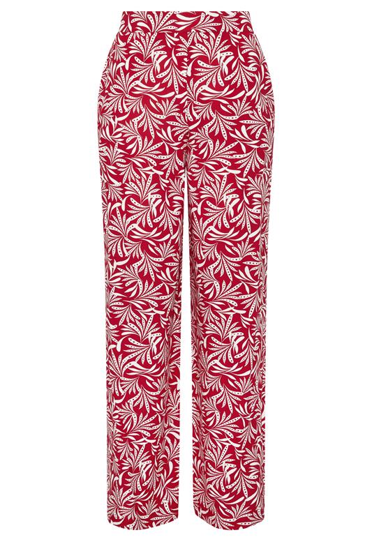 LTS Tall Women's Red Leaf Print Wide Leg Trousers | Long Tall Sally 5