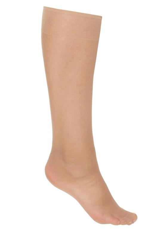 YOURS FOR GOOD 5 PACK Natural Brown Sheer Knee High Socks | Yours Clothing  3