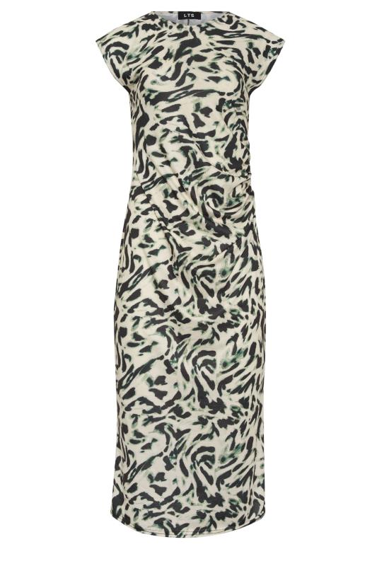 LTS Tall Natural Brown Abstract Print Midaxi Dress | Long Tall Sally 5