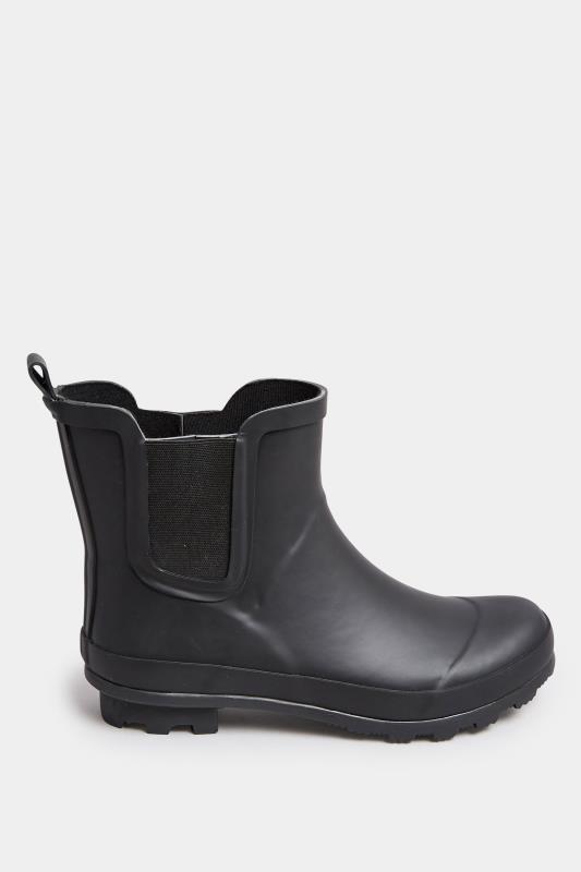 Black Chelsea Wellies In Wide E Fit | Yours Clothing 3