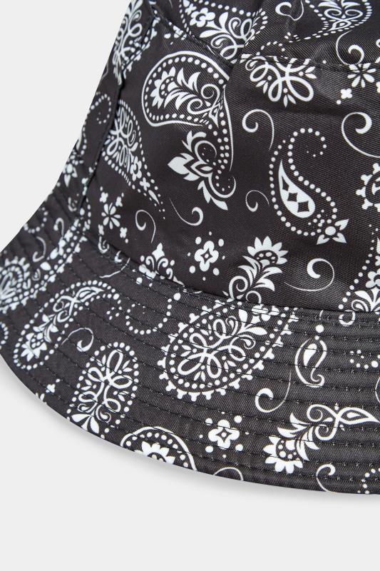 Black Paisley Print Bucket Hat | Yours Clothing  3
