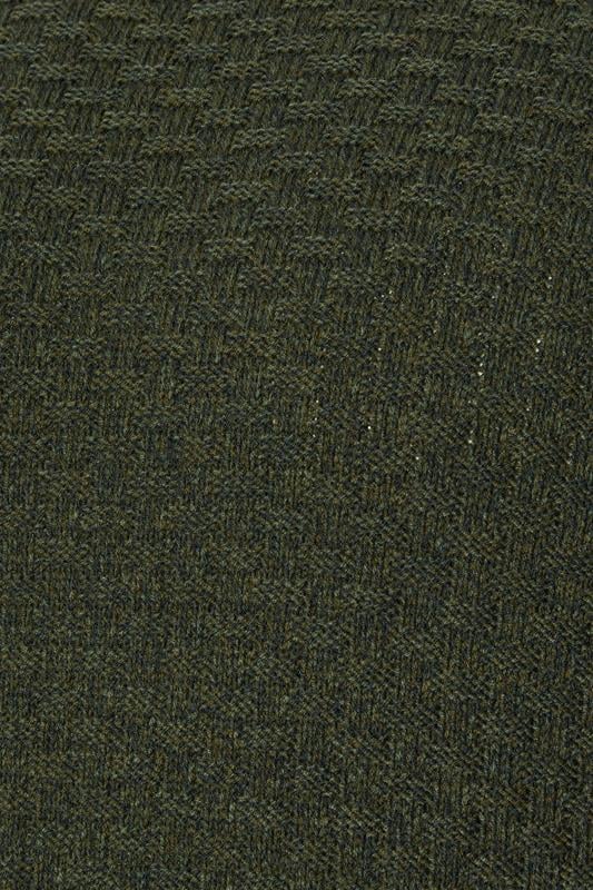 BadRhino Big & Tall Dark Green Textured Crew Neck Knitted Jumper | BadRhino 7