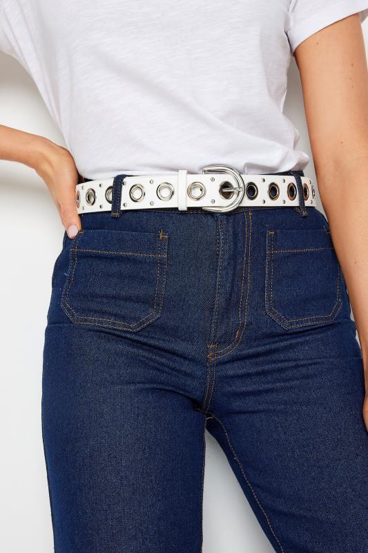 Plus Size  Yours White Studded Belt