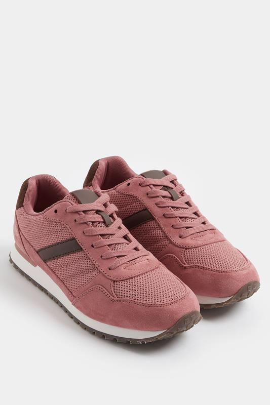 Pink Colourblock Trainers In Extra Wide EEE Fit | Yours Clothing 1