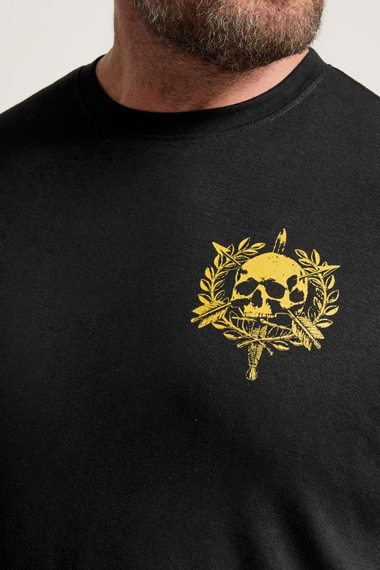 BadRhino Big & Tall Black Skull Emblem Extra Long Graphic T-Shirt | BadRhino 4