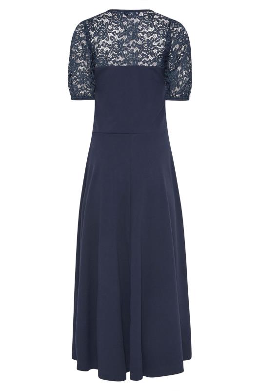 Tall Women's LTS Dark Blue Lace Midi Dress | Long Tall Sally 7