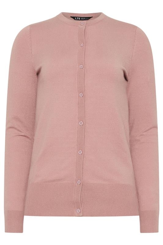 Tall  LTS Tall Pink Crew Neck Button Cardigan
