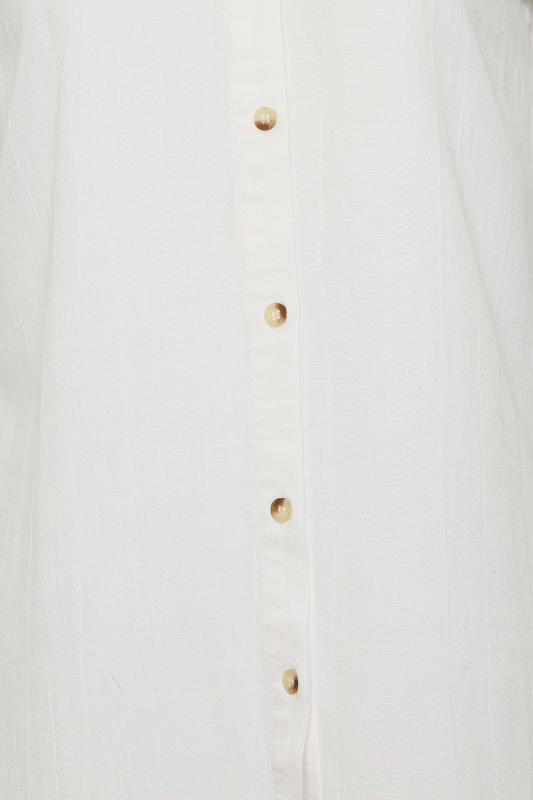 LTS Tall White Long Sleeve Linen Blend Shirt | Long Tall Sally  5