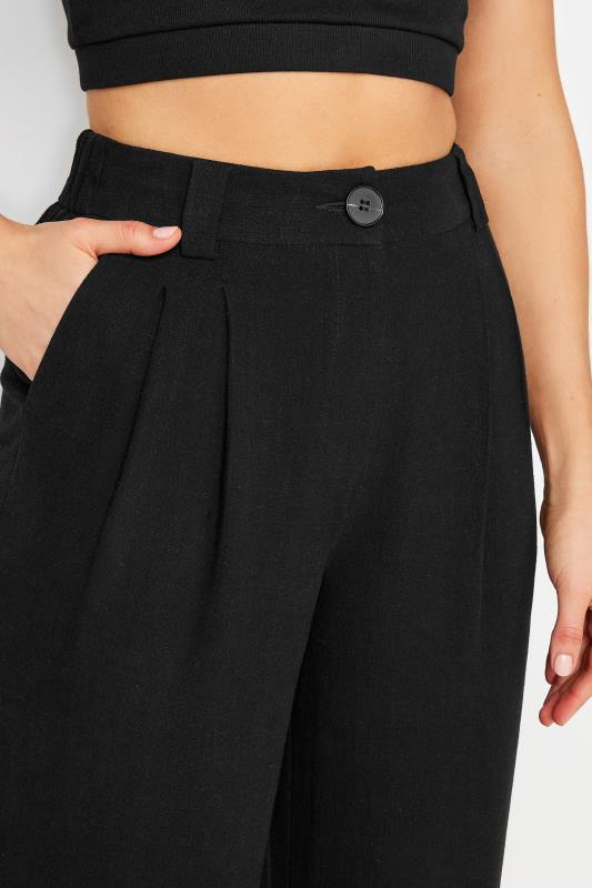 LTS Tall Womens Black Linen Wide Leg Trousers | Long Tall Sally 5