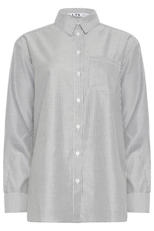 LTS Tall Women's Black & White Stripe Collared Shirt | Yours Clothing 5