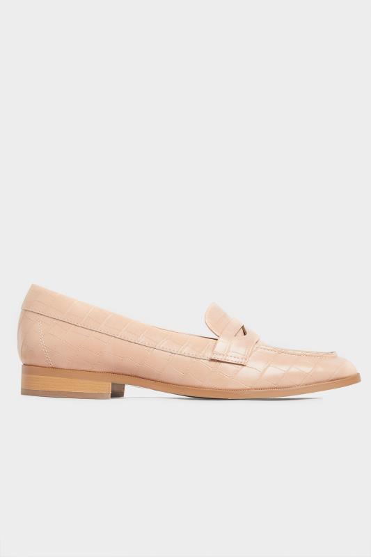 LTS Beige Brown Slip On Croc Loafers In Standard Fit | Long Tall Sally  3