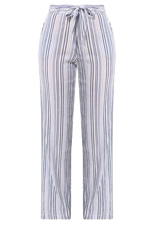LTS Tall Women's Blue & White Stripe Wide Leg Trousers | Long Tall Sally 5
