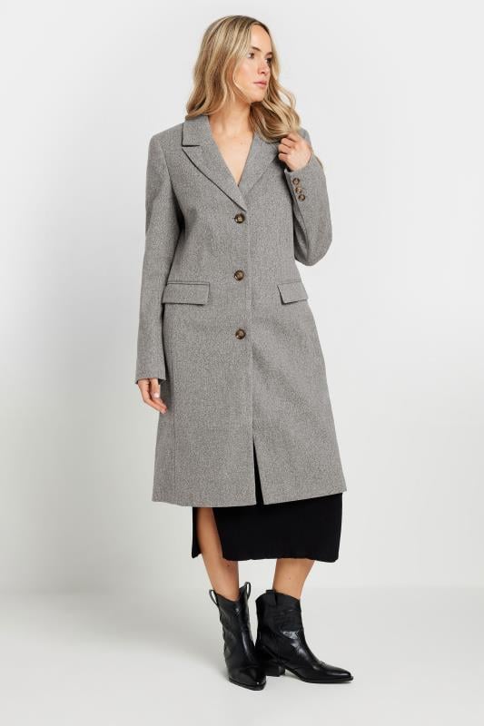 LTS Tall Women's Grey Midi Formal Coat | Long Tall Sally 2