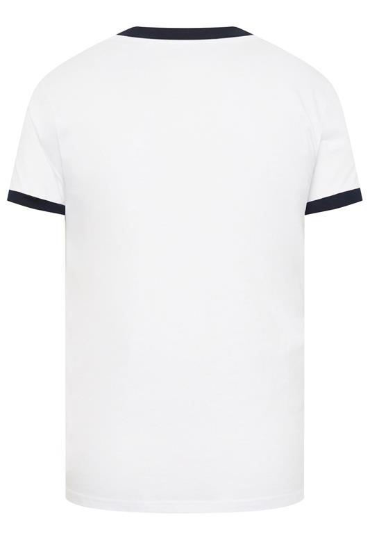 BadRhino Big & Tall White Extra Long Ringer T-Shirt | BadRhino 6