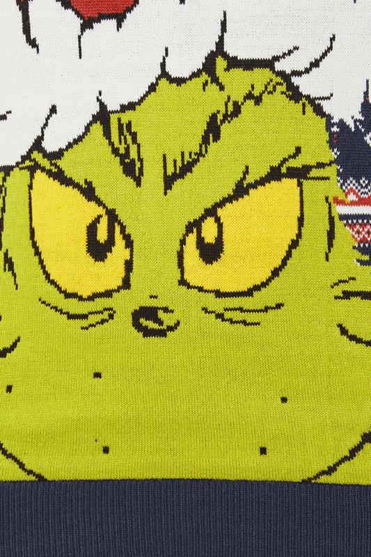 BadRhino Big & Tall Navy Blue Fairisle Grinch Christmas Jumper | BadRhino 7