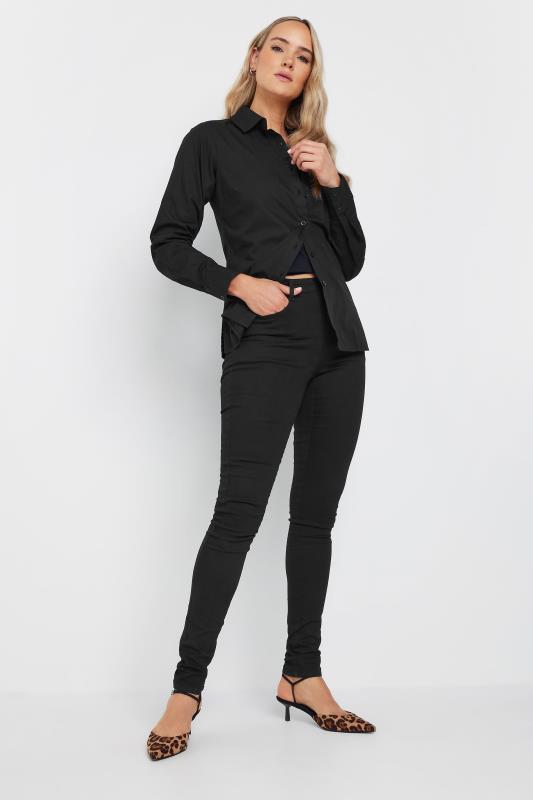 LTS Tall Women's Black Fitted Cotton Shirt | Long Tall Sally 2