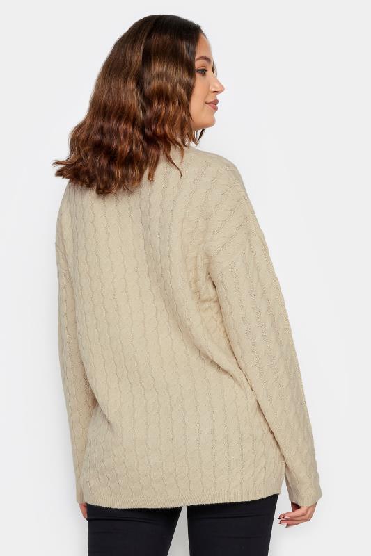 LTS Tall Beige Brown Cable Knit Jumper | Long Tall Sally