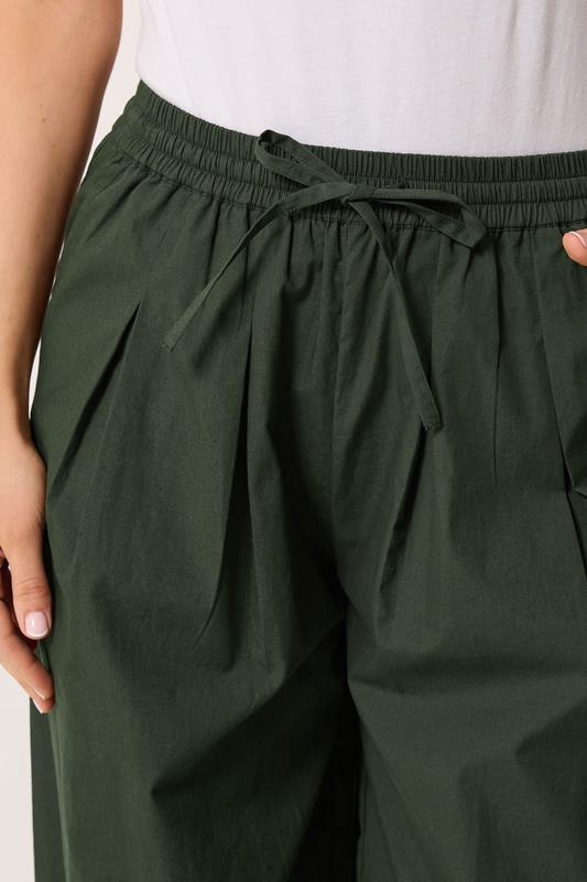 LTS Tall Women's Dark Green Cotton Barrel Trousers | Long Tall Sally 4