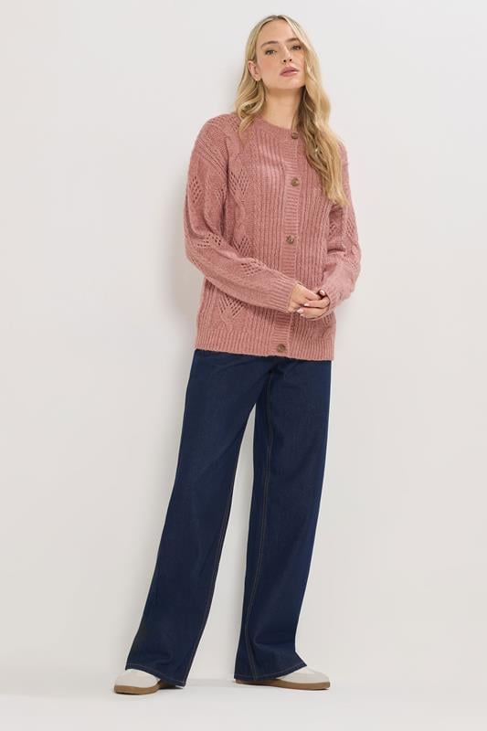 LTS Tall Pink Pointelle Knit Cardigan | Long Tall Sally 2