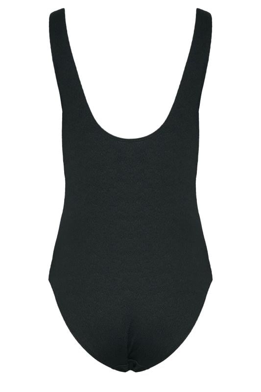 LTS Tall Black Textured Buckle Swimsuit | Long Tall Sally 6