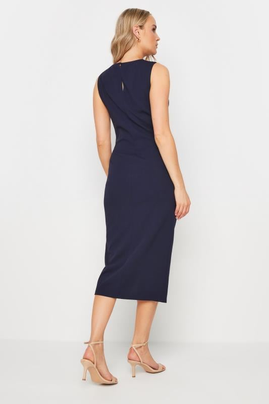 LTS Tall Women's Navy Blue Cowl Neck Wrap Dress | Long Tall Sally 3