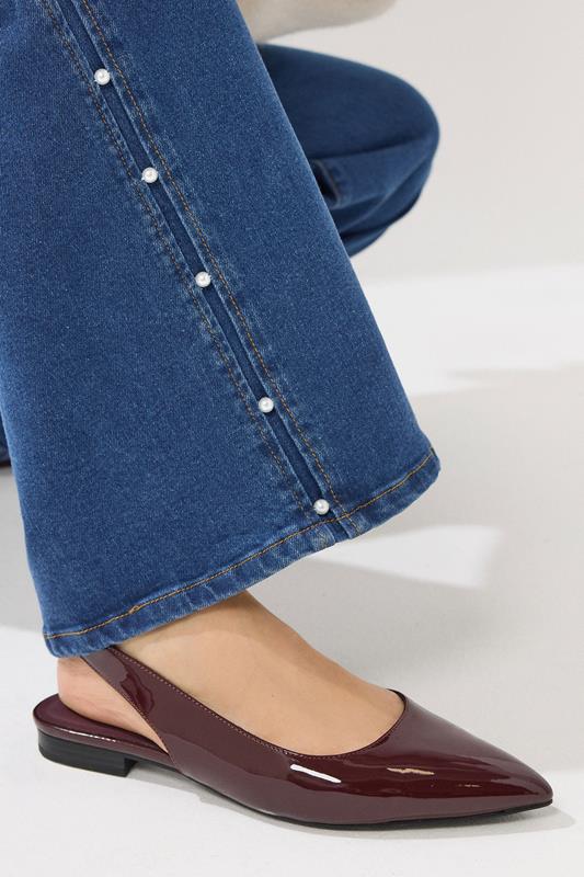 LTS Tall Dark Blue Pearl Detail Wide Leg Jeans | Long Tall Sally 4
