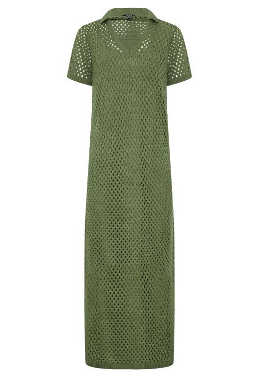 LTS Tall Khaki Green Crochet Midaxi Dress | Long Tall Sally 6