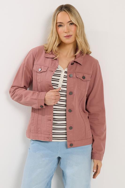 Tall  LTS Tall Pink Denim Jacket