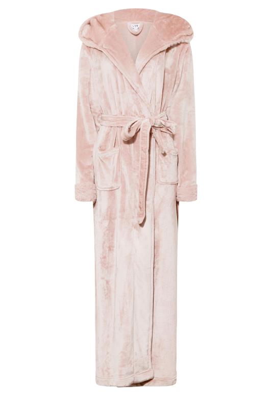 Fluffy heart trim midi dressing gown | Light Pink | Boux Avenue AU