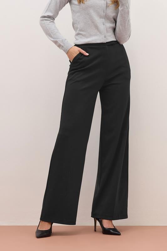 LTS PREMIUM Tall Black Tailored Wide Leg Trousers | Long Tall Sally 2