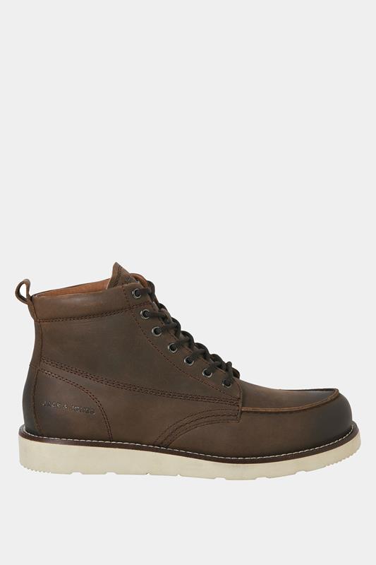 JACK & JONES Big & Tall Brown Stone Leather Toronto Boots | BadRhino 2