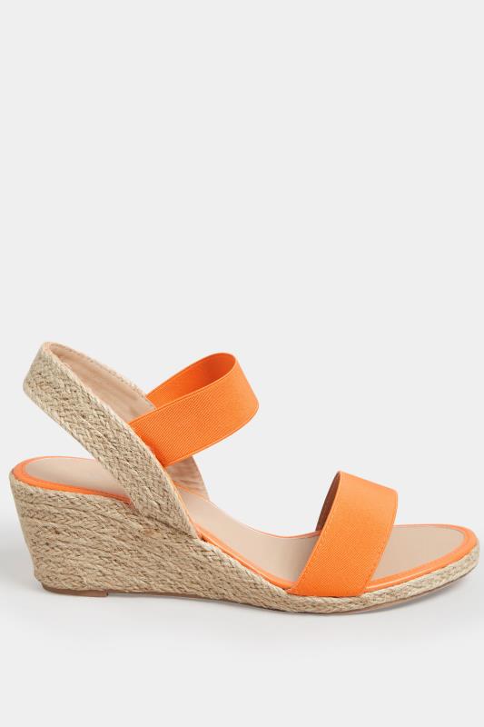 Orange Espadrille Wedges In Wide E Fit & Extra Wide EEE Fit | Yours Clothing 3
