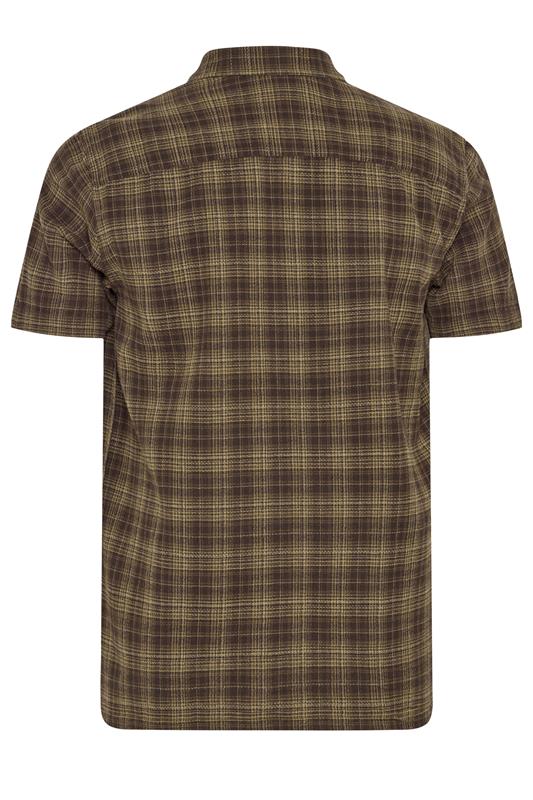 BadRhino Big & Tall Brown Check Stripe Short Sleeve Shirt | BadRhino 6
