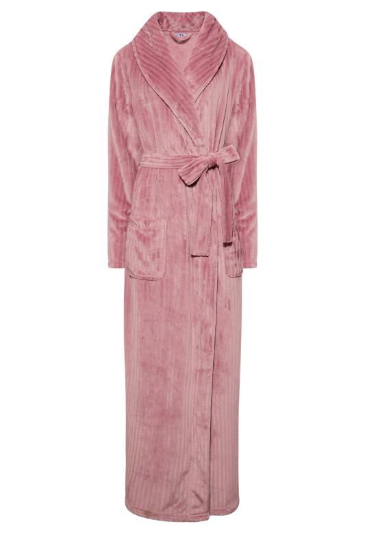 LTS Tall Pink Ribbed Maxi Dressing Gown | Long Tall Sally  6