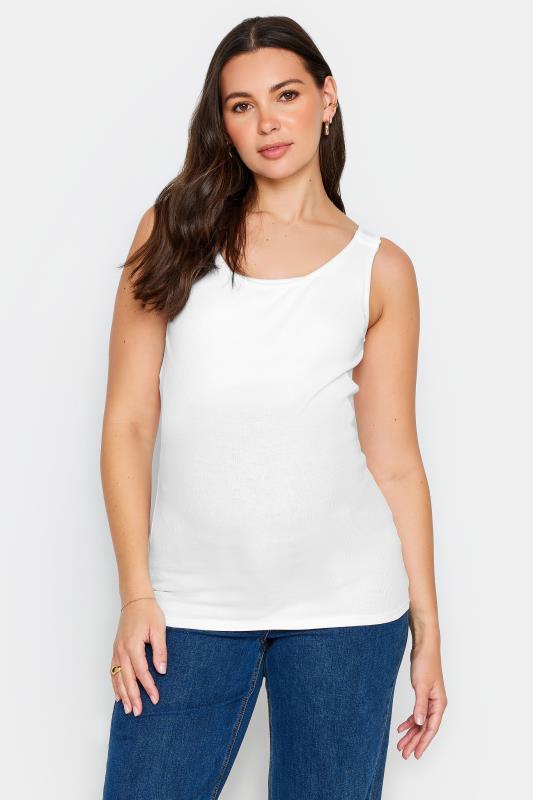 Tall Women's LTS 2 Pack Maternity Black & White Cami Vest Tops