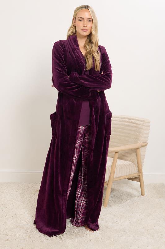 LTS Tall Burgundy Red Cotton Check Pyjama Bottoms | Long Tall Sally 5