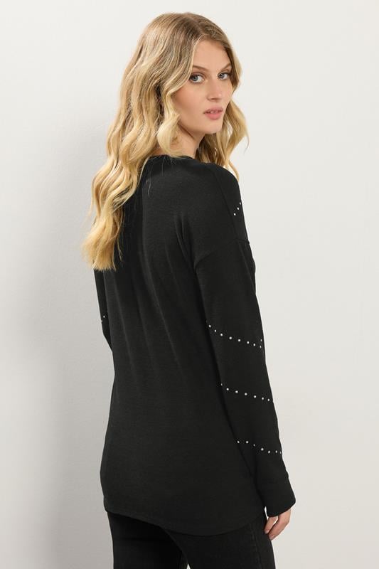 LTS Tall Black Studded Jumper | Long Tall Sally 4