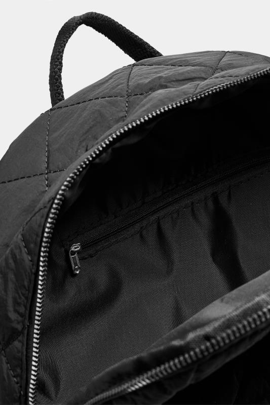 Black Quilted Backpack | Yours Clothing 5