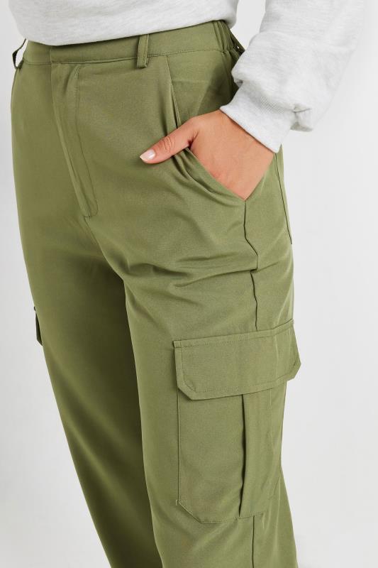 LTS Tall Women's Khaki Green Cuffed Cargo Trousers | Long Tall Sally 4