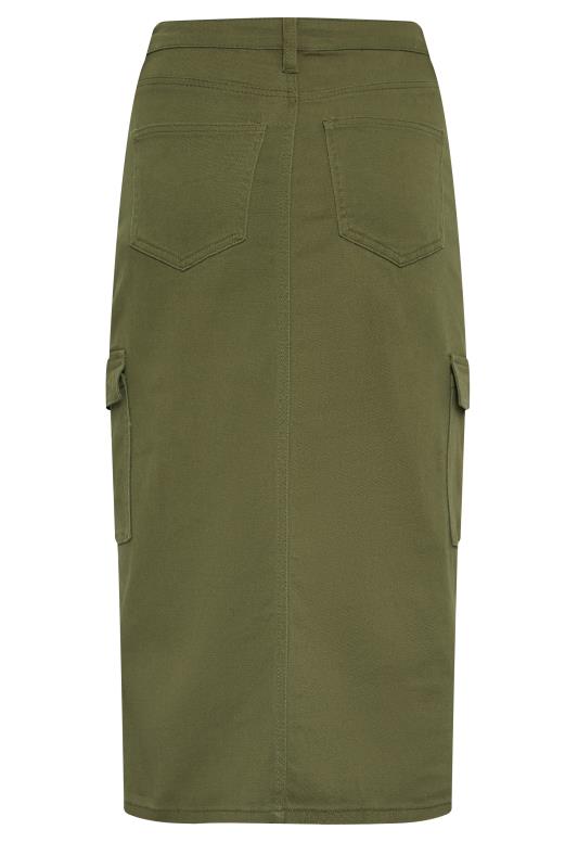 LTS Tall Khaki Green Cargo Midi Skirt | Long Tall Sally 7
