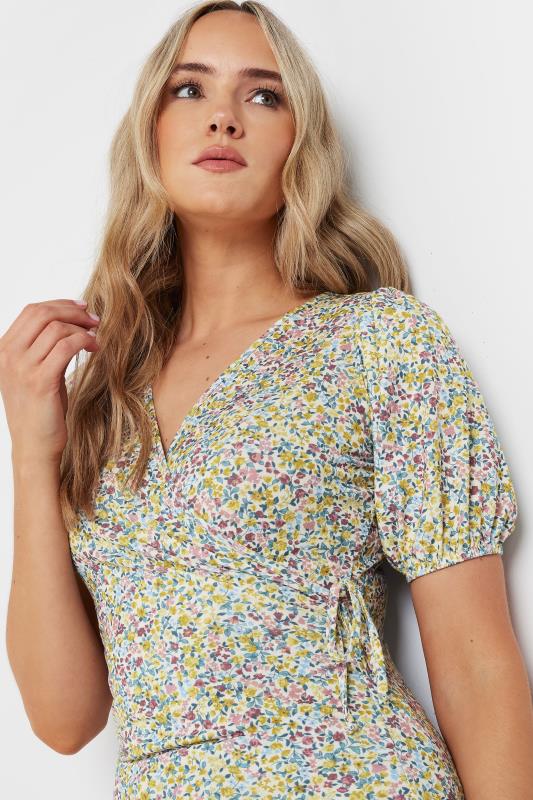 LTS Tall Women's Yellow Floral Print Wrap Top | Long Tall Sally 4