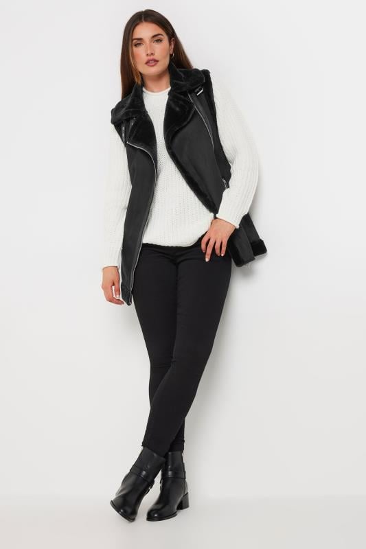 LTS Tall Women's Black Aviator Gilet Jacket | Long Tall Sally 3