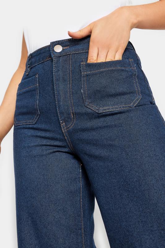 LTS Tall Womens Indigo Blue Pocket Detail Wide Leg Jeans | Long Tall Sally 4
