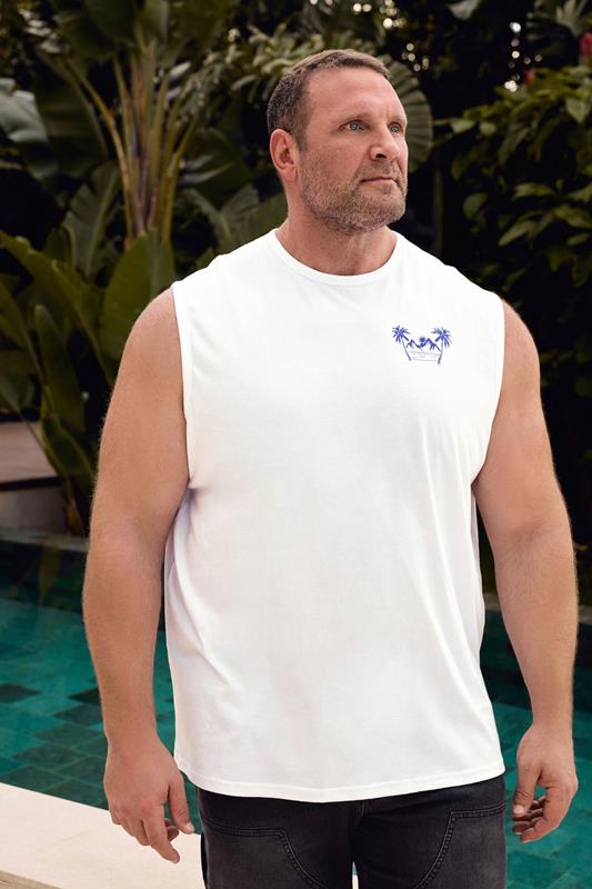 BadRhino Big & Tall Light Blue Sun Graphic Vest Top | BadRhino 1