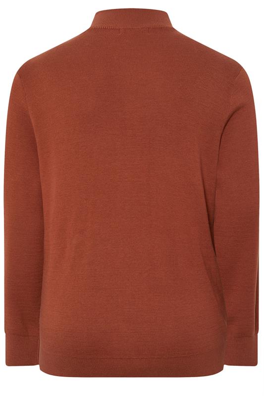 BadRhino Big & Tall Henna Red Milano Quarter Zip Jumper | BadRhino 6