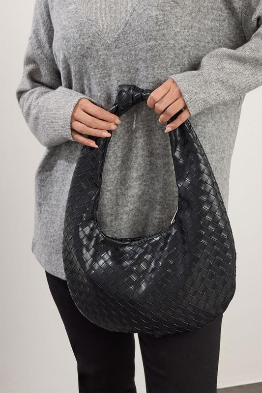 Black Knot Detail Woven Shoulder Bag | Yours Clothing 2