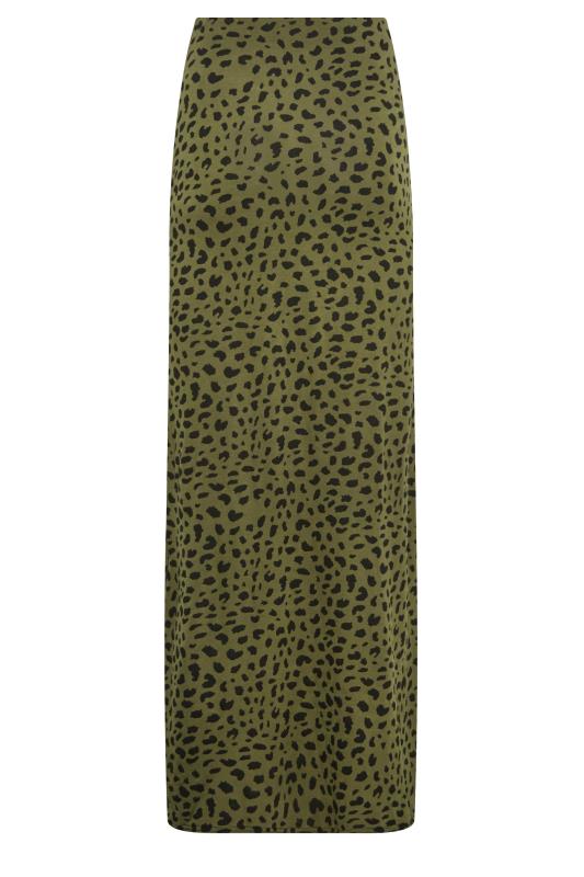 LTS Tall Women's Khaki Green Dalmatian Print Maxi Skirt | Long Tall Sally  6